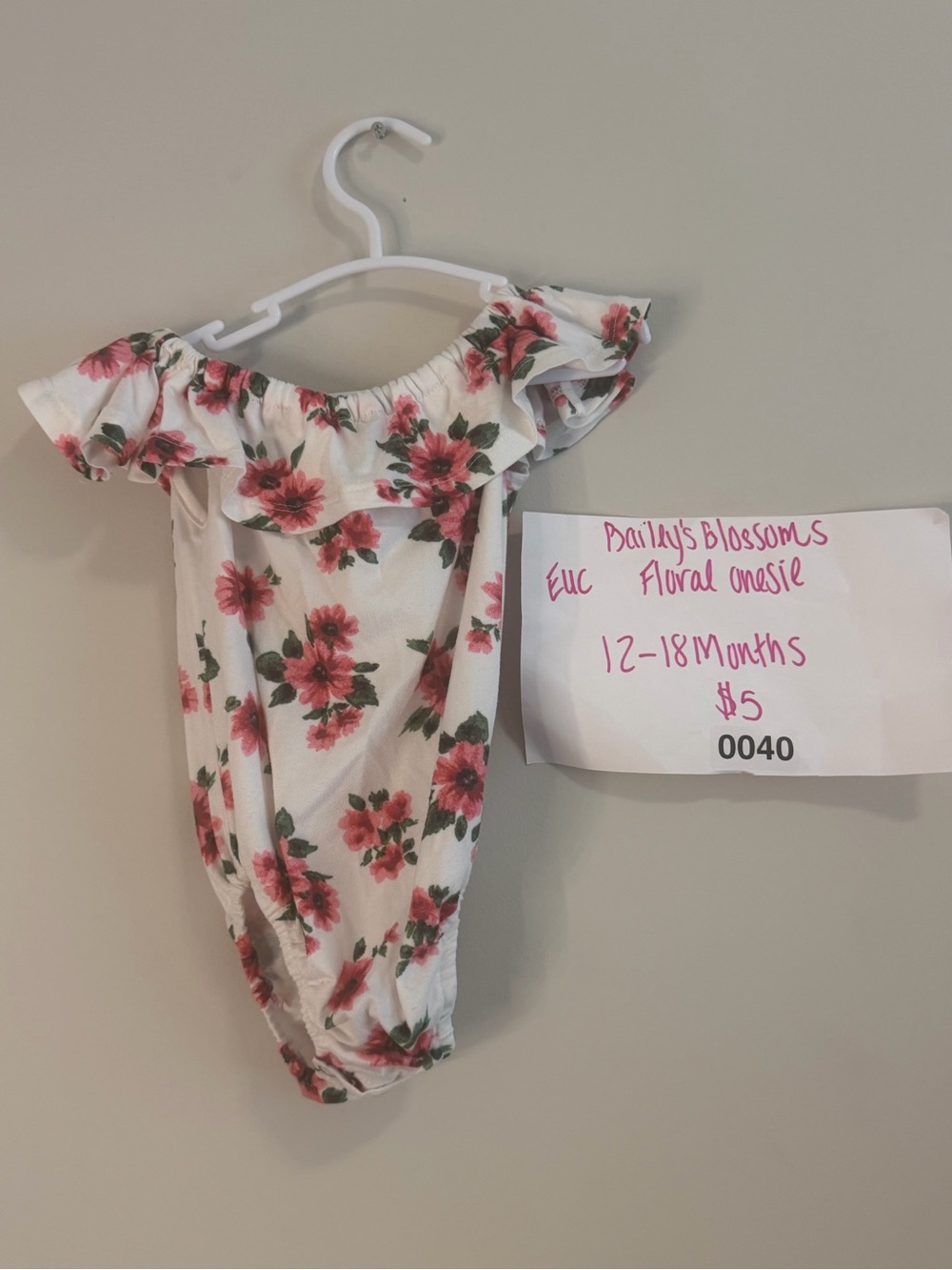 Daily's Blossoms White Floral Ruffle One-Piece